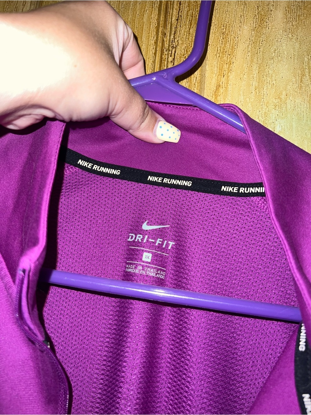 Nike Dri-FIT Purple 1/4 Zip Pullover. 1X - Picture 3 of 3